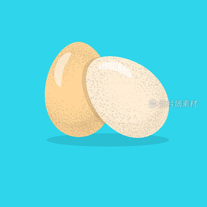 鸡蛋平面图标，鸡蛋矢量插图