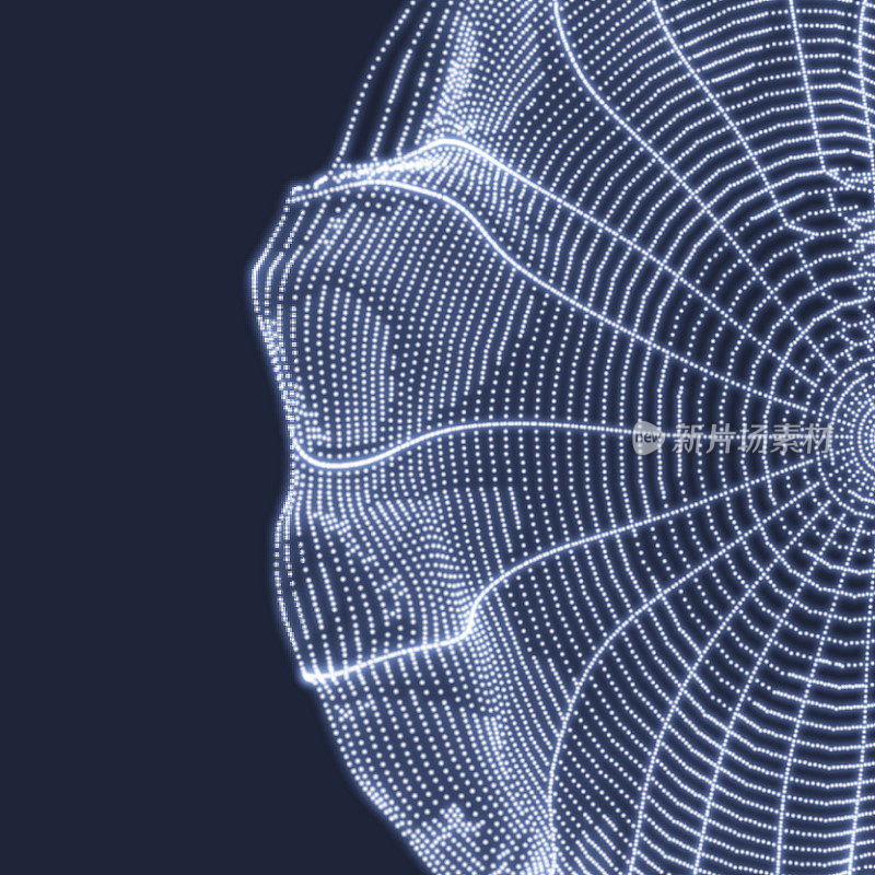 蜘蛛网。网络背景。连接结构。带粒子的三维矢量图