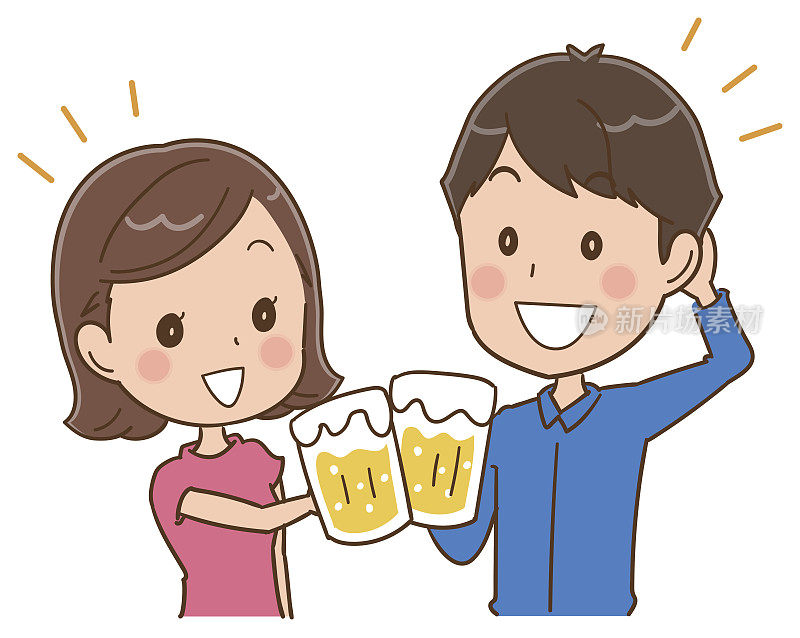 一对夫妇和啤酒