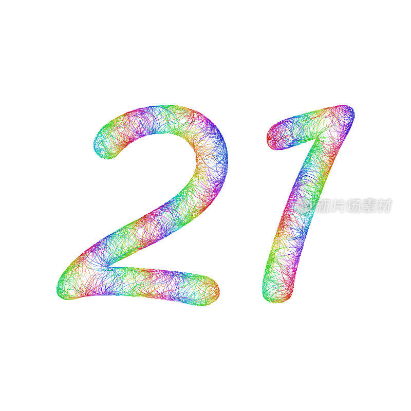 彩虹素描周年设计-数字21