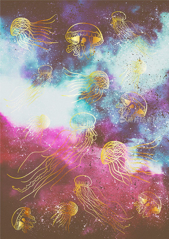 太空中的水母图案