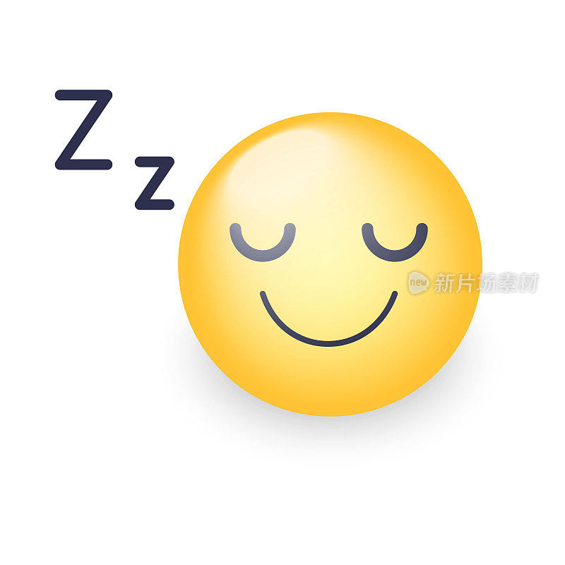 睡觉向量的脸。咬紧牙关的睡觉表情。瞌睡微笑图标的应用程序和聊天