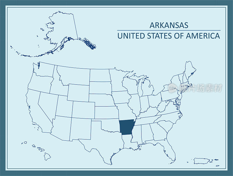 阿肯色州地图美国插图图像艺术