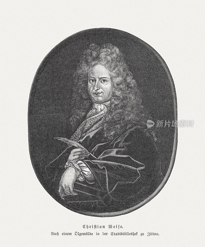 克里斯蒂安・魏斯(1642-1708)，德国作家，木刻，出版于1897年