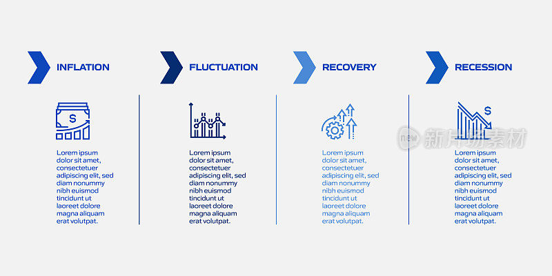 经济和金融概念信息图模板，元素和图标。简单的矢量信息图设计
