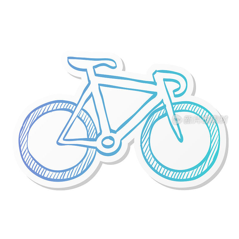 贴纸风格的图标-轨道自行车