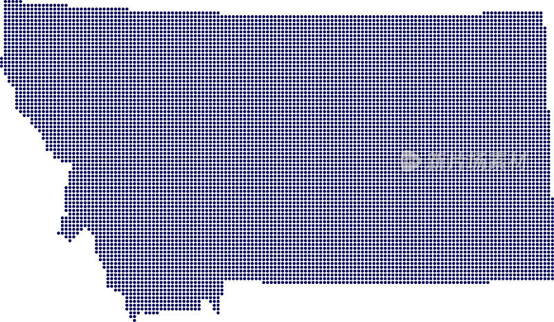 蒙大拿地图上的蓝点