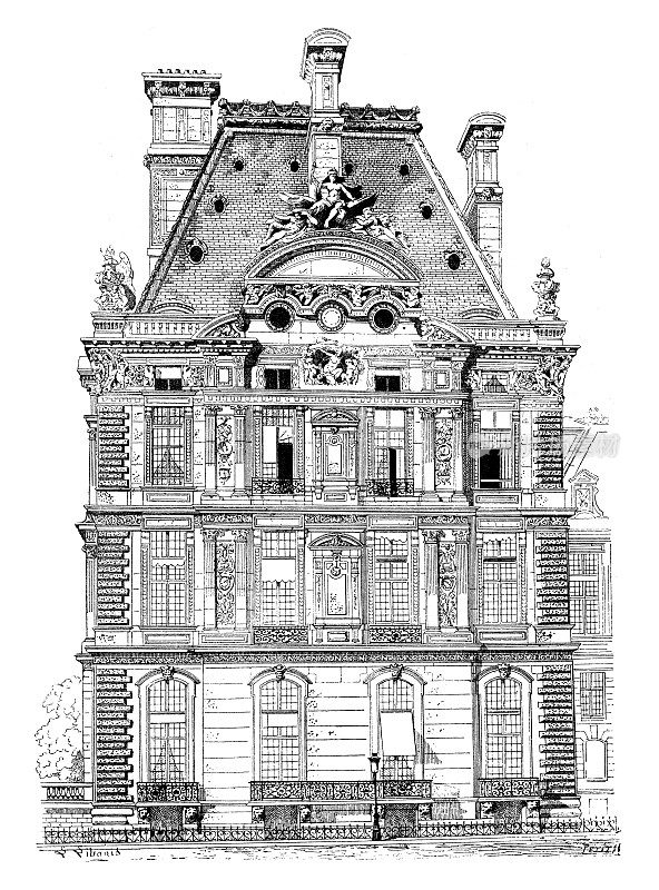古董插画:巴黎杜伊勒里宫