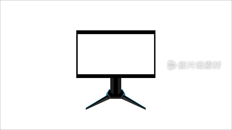 现代宽屏高清桌面PC显示器矢量插图