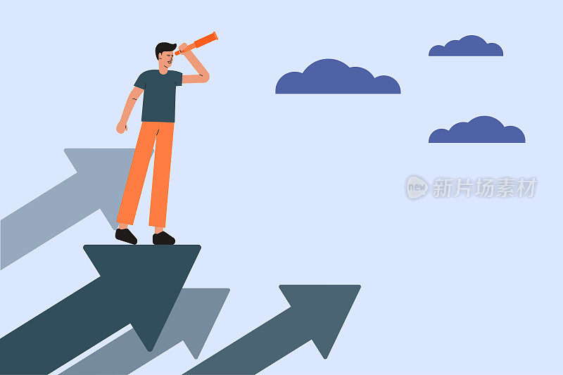 创业概念与商人矢量插图