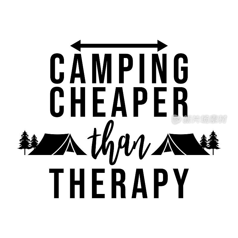 露营比治疗便宜，露营字母引向量