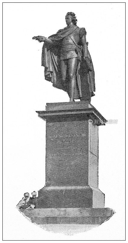 古色古香的瑞典旅行照片:古斯塔夫斯三世雕像