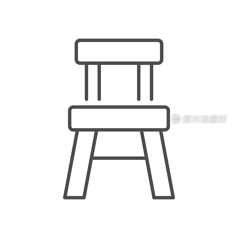 凳子或椅子线条轮廓图标