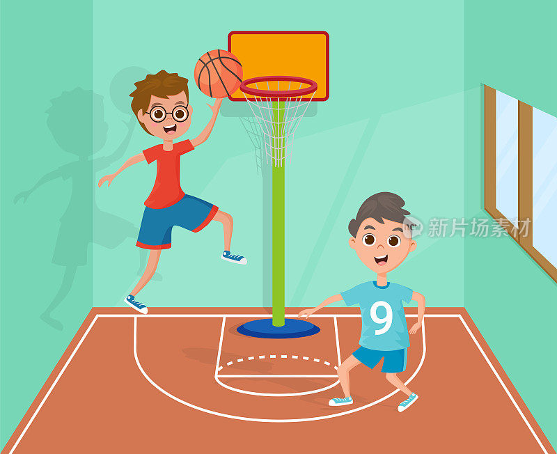 孩子们打篮球