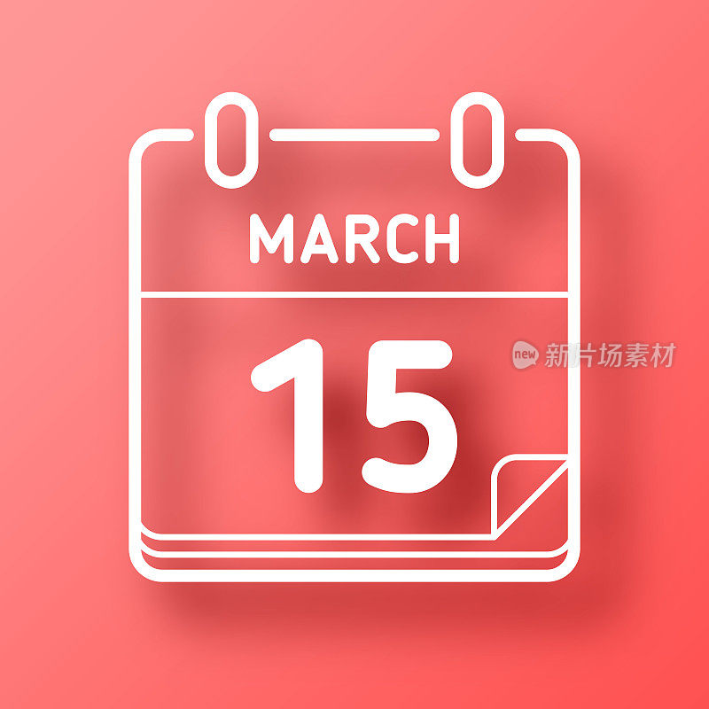 3月15日。图标在红色背景与阴影