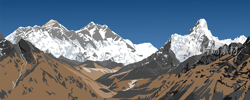 洛子山和纳普策南岩面朝珠穆朗玛峰