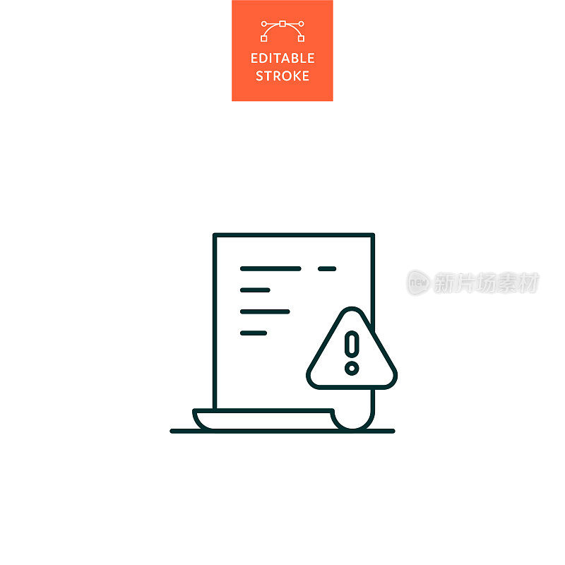 警告信线条图标，可编辑笔画。Icon适用于网页设计、移动应用、UI、UX和GUI设计。