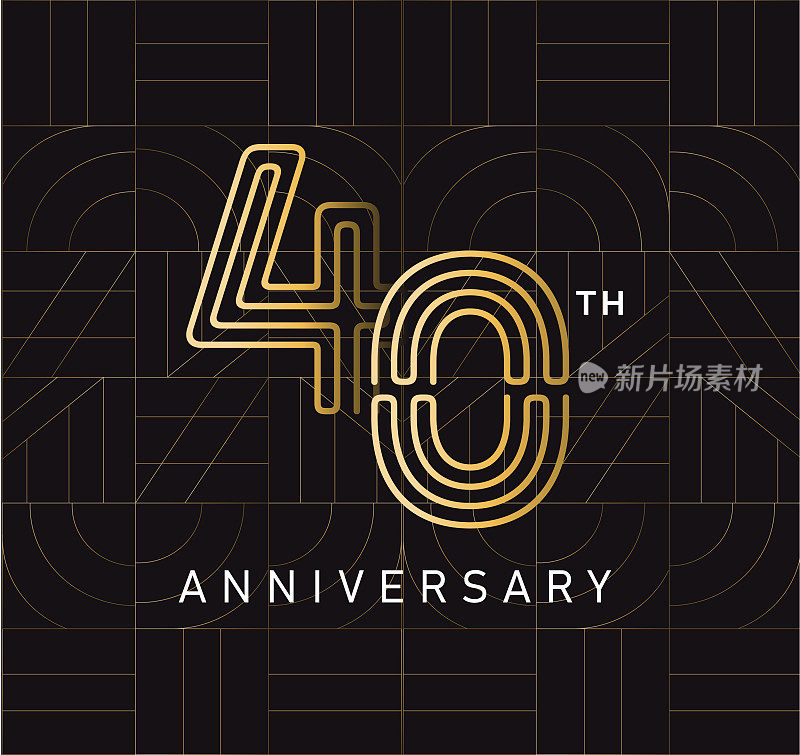 黄金40周年广场标志几何排版设计