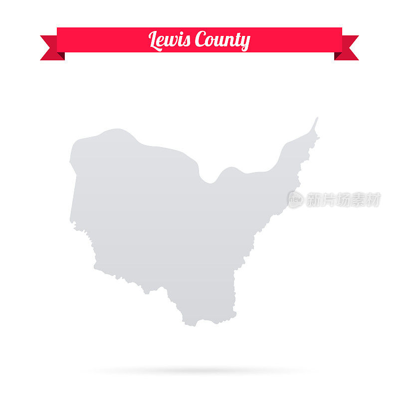 刘易斯县，肯塔基州。白底红旗地图