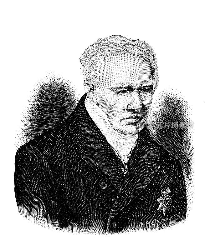 弗里德里希・威廉・海因里希・亚历山大・冯・洪堡普鲁士地理学家、博物学家、探险家和浪漫主义的倡导者，生物地理学的创始人