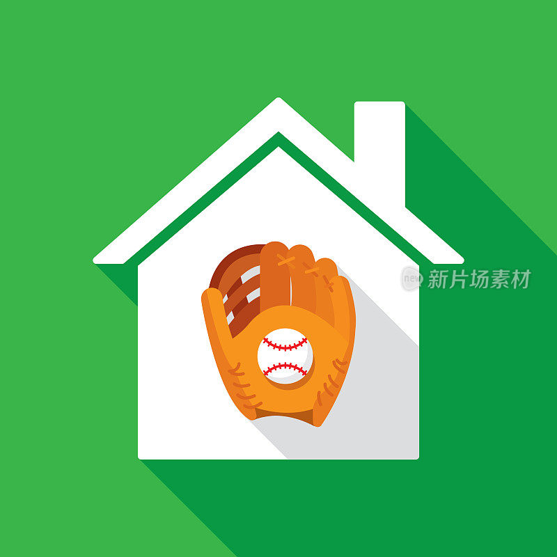 房子棒球手套图标平