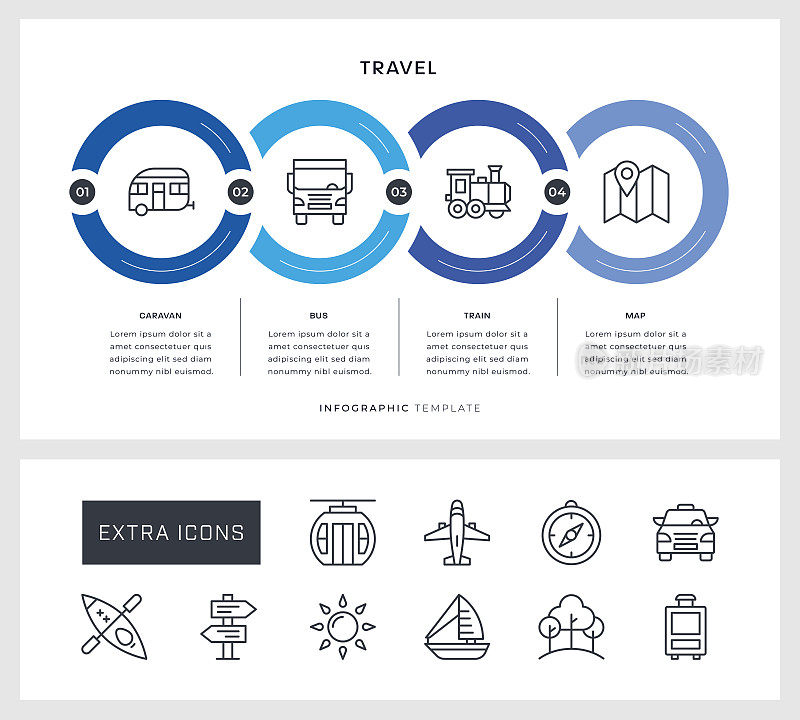 旅游信息图设计与线图标