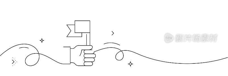 连续线绘制的领导图标。手绘符号矢量插图。