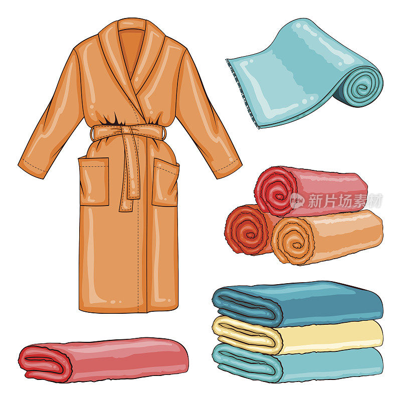 水疗套装，浴袍和毛巾