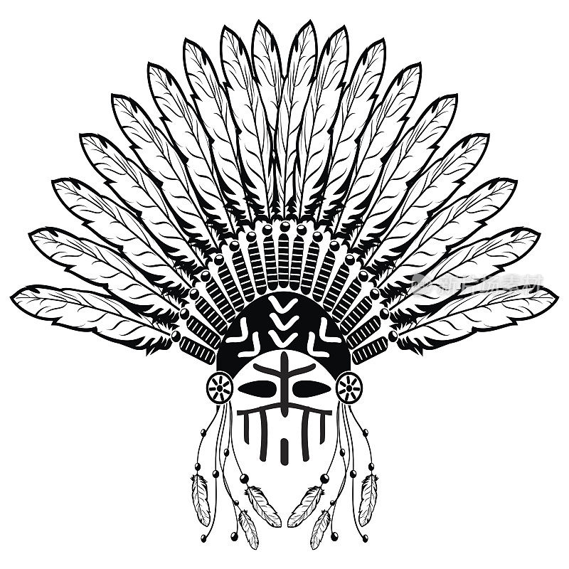 头饰和战士组成了美洲土著部落的风格