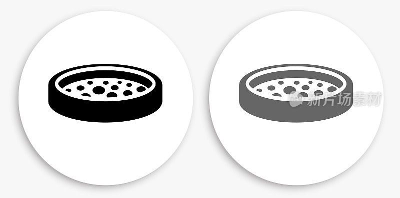 皮氏培养皿黑色和白色圆形图标