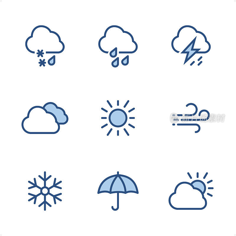天气-像素完美的蓝色图标