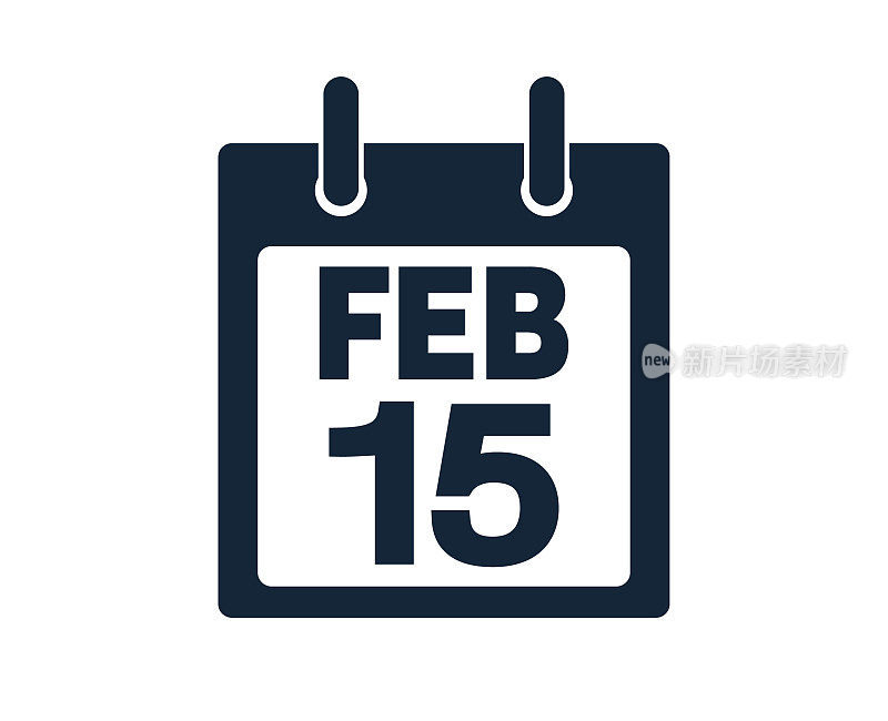 2月15日日历图标股票矢量插图