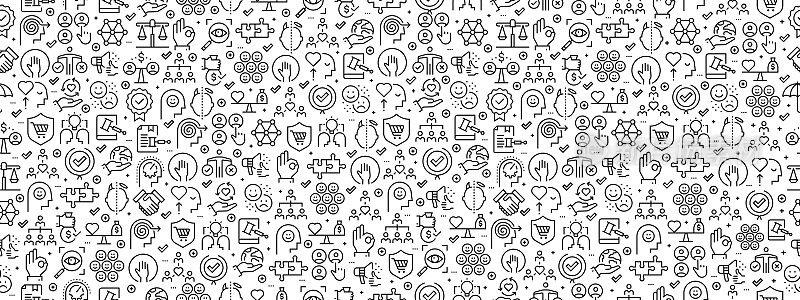 无缝模式与商业道德图标