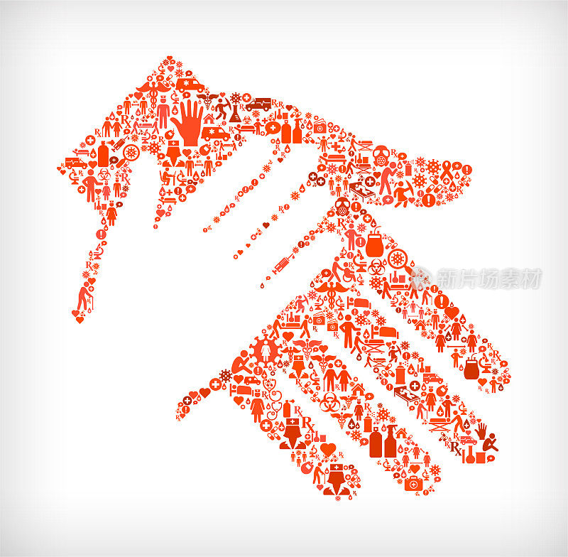 手牵手流感冠状病毒图标模式