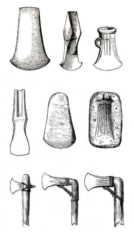 古代工具:凯尔特斧头和凿子