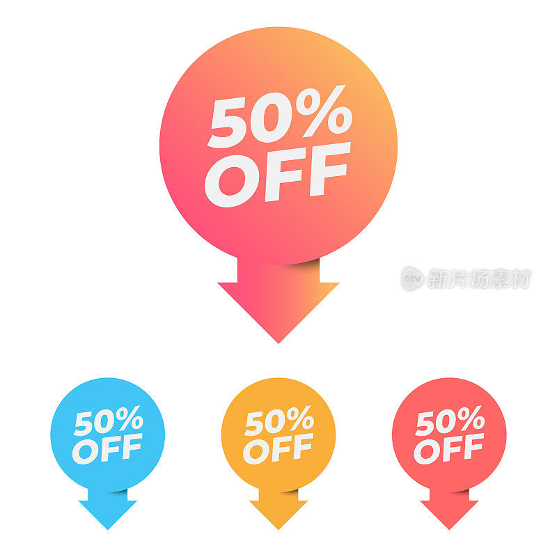 折扣和特别优惠标签图标矢量设计。