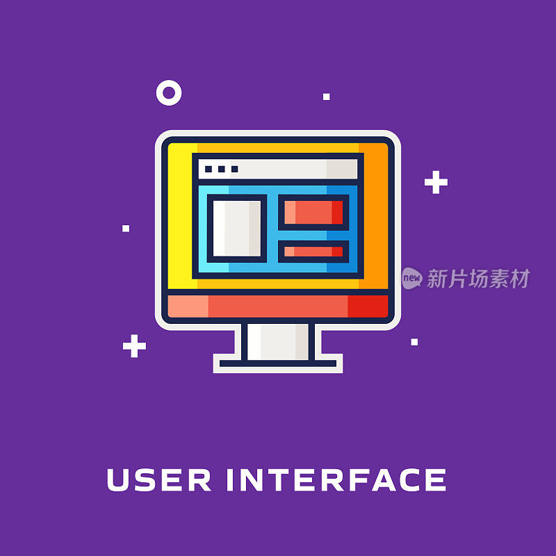 用户界面平面线图标，轮廓向量符号插图。