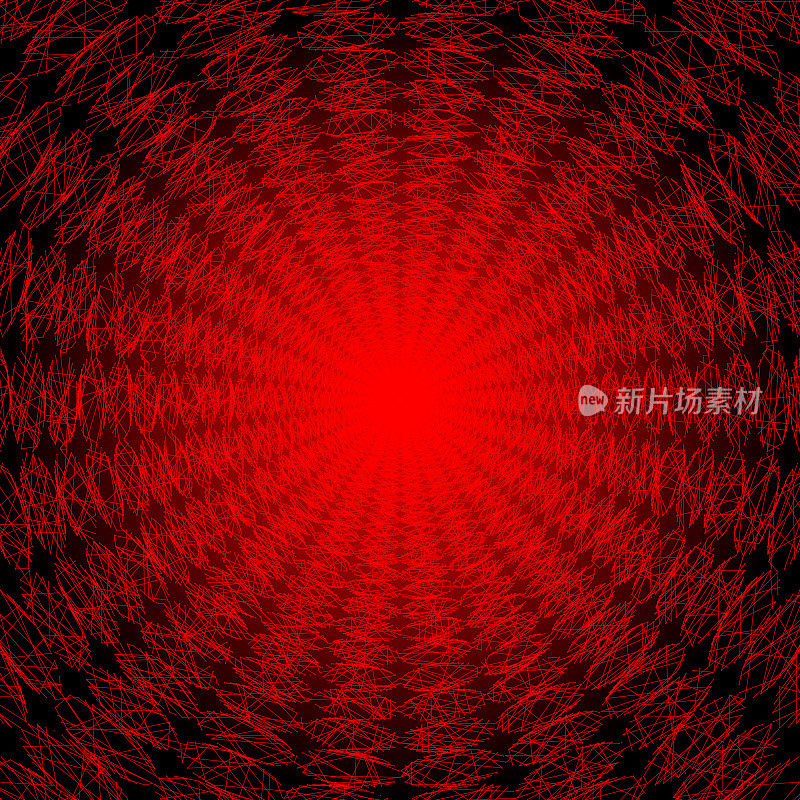 抽象的光束模式的形状，大块的线和强烈的红光