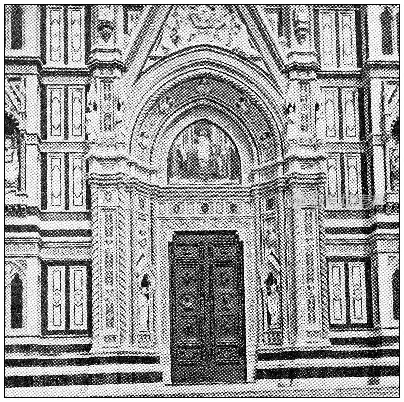佛罗伦萨和托斯卡纳的古董旅行照片:圣母百花大教堂，佛罗伦萨大教堂