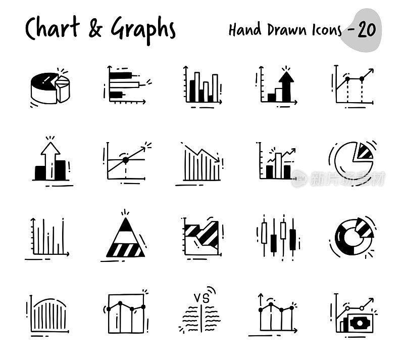 图表和图形手绘图标