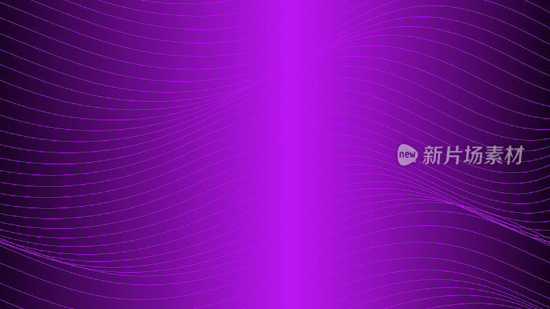 摘要技术未来概念波线动态粒子图案在紫色背景。