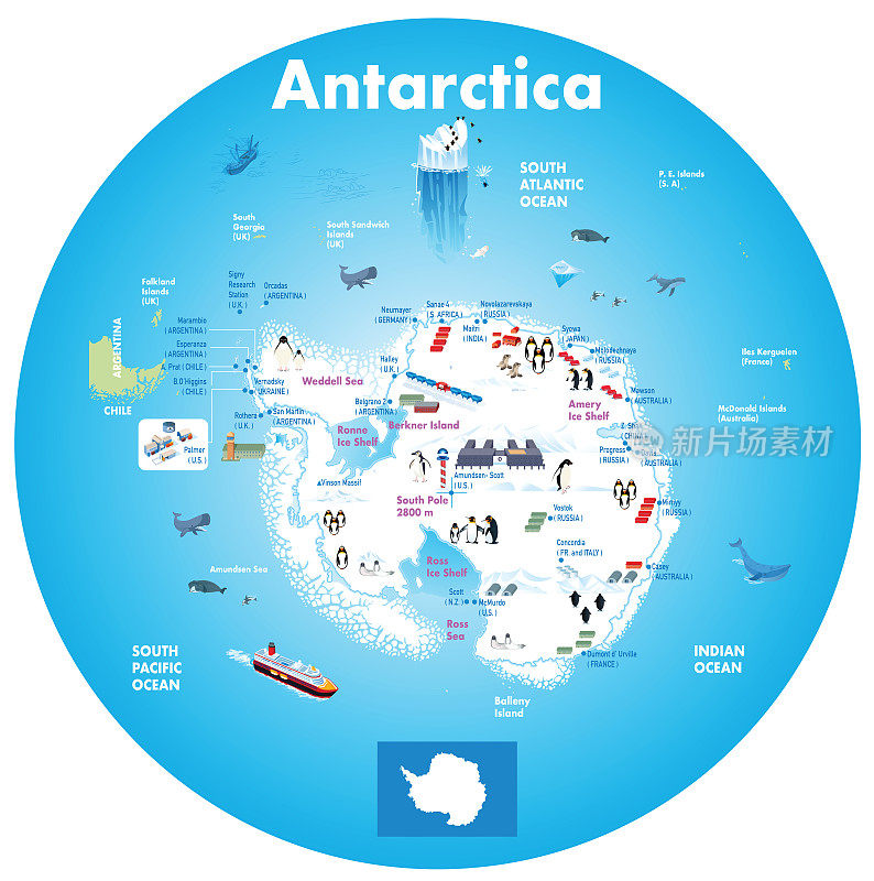 南极极地地图