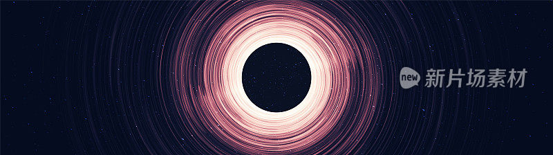 全景暗紫色螺旋黑洞星系背景与银河系螺旋，宇宙和星空的概念设计，矢量