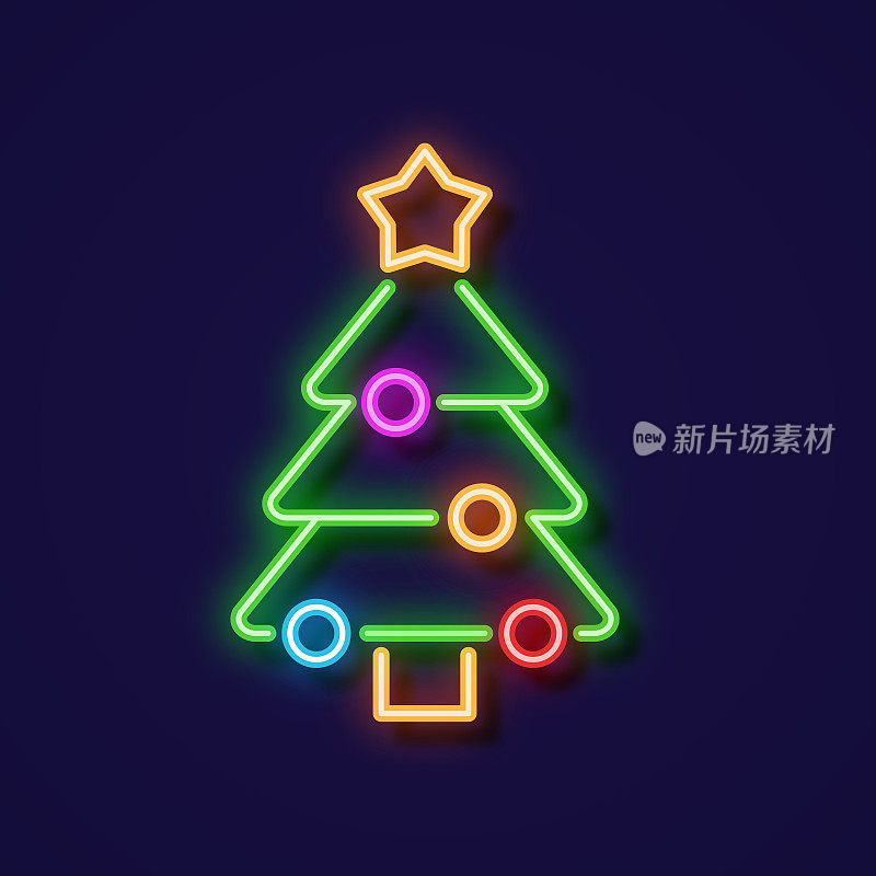 霓虹圣诞树图标