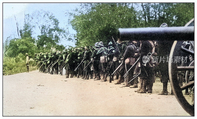 古董黑白照片:停火，菲律宾