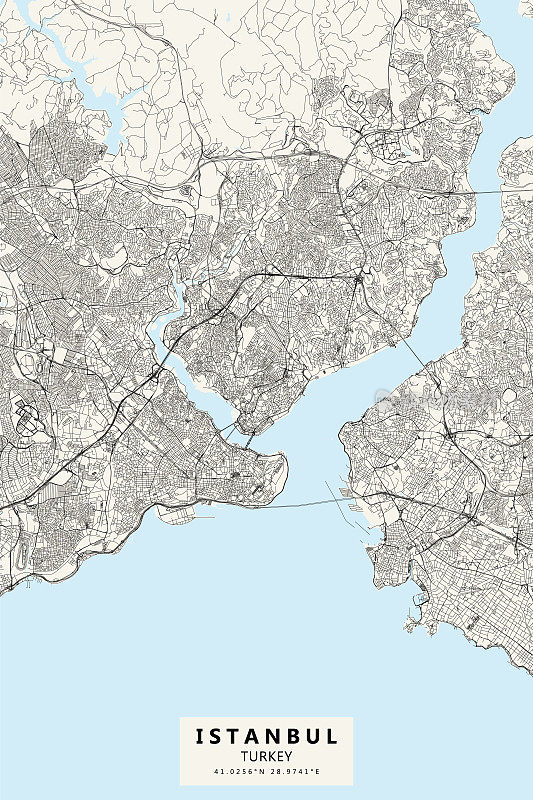 伊斯坦布尔，土耳其矢量地图