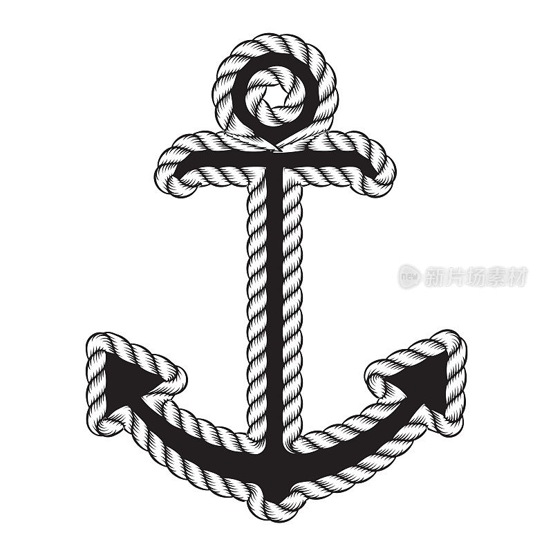 向量航海锚。图标。海上。海洋船插图符号