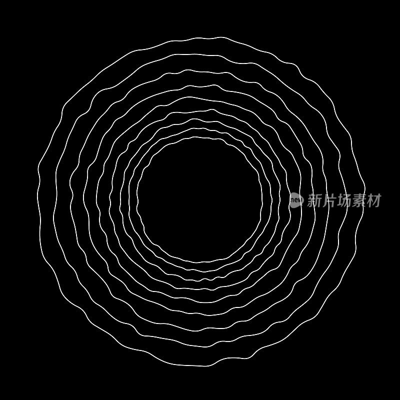 多个圆圈在不均匀的同心圆年轮,框架复制空间。