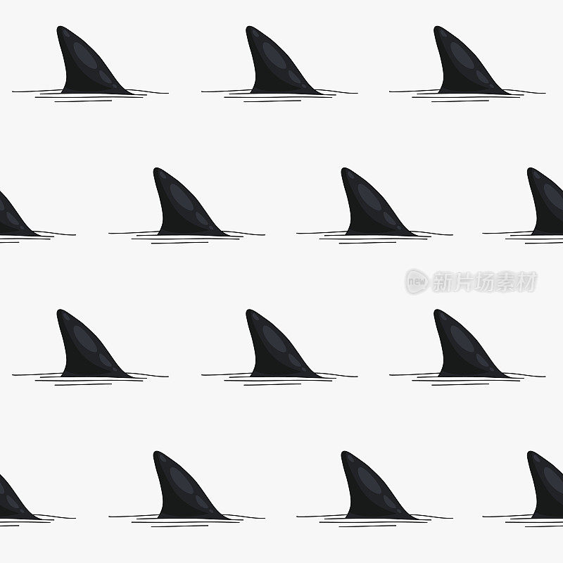 无缝矢量模式的鲨鱼鳍