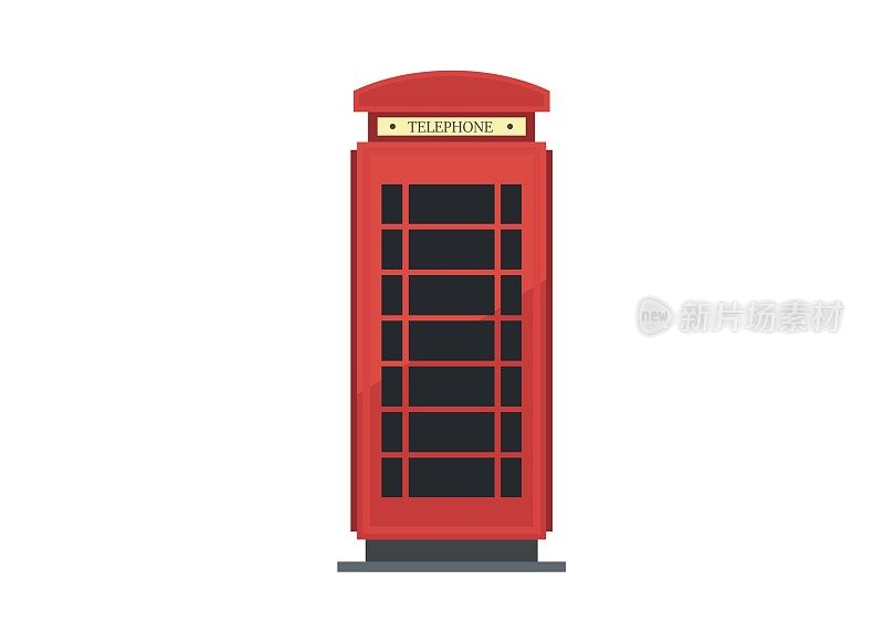 红色电话亭简单的插图